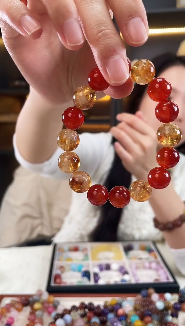 未镶嵌手链水晶南红黄塔手串多样性发其一