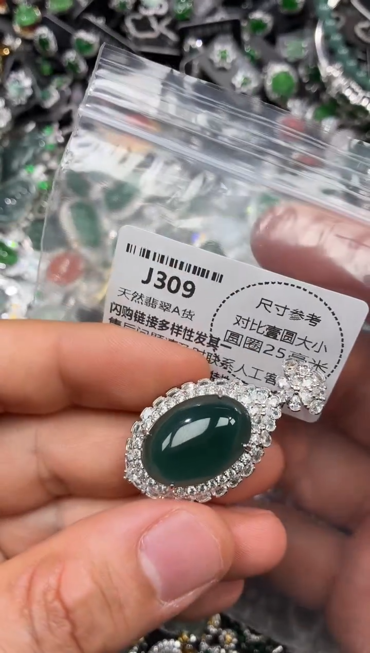 颈饰未镶嵌翡翠J309吊坠