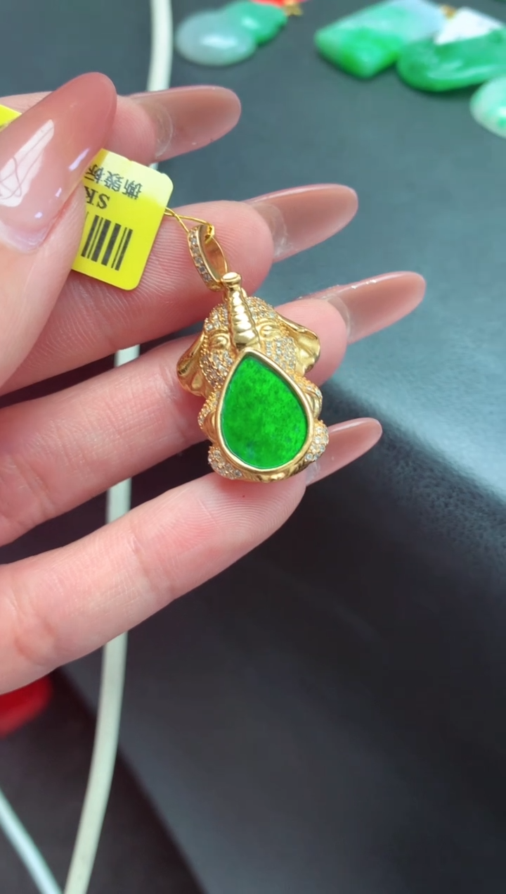 【闪购商品】翡翠颈饰银S925镶嵌挂件