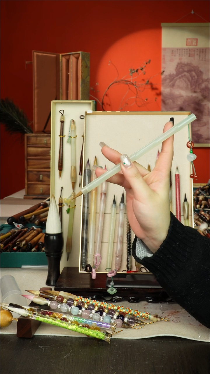 436号闪孤品高货毛笔链接 清水试笔 蘸墨不退