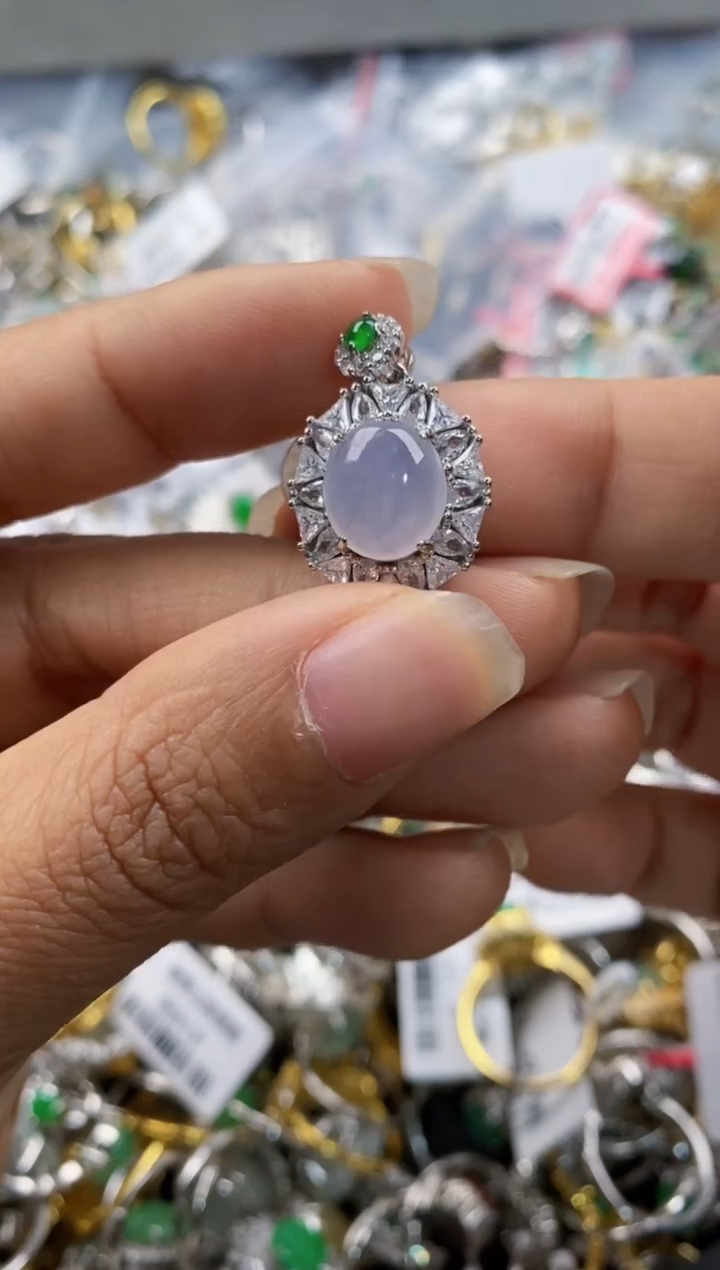 银S925镶嵌戒指翡翠222---6