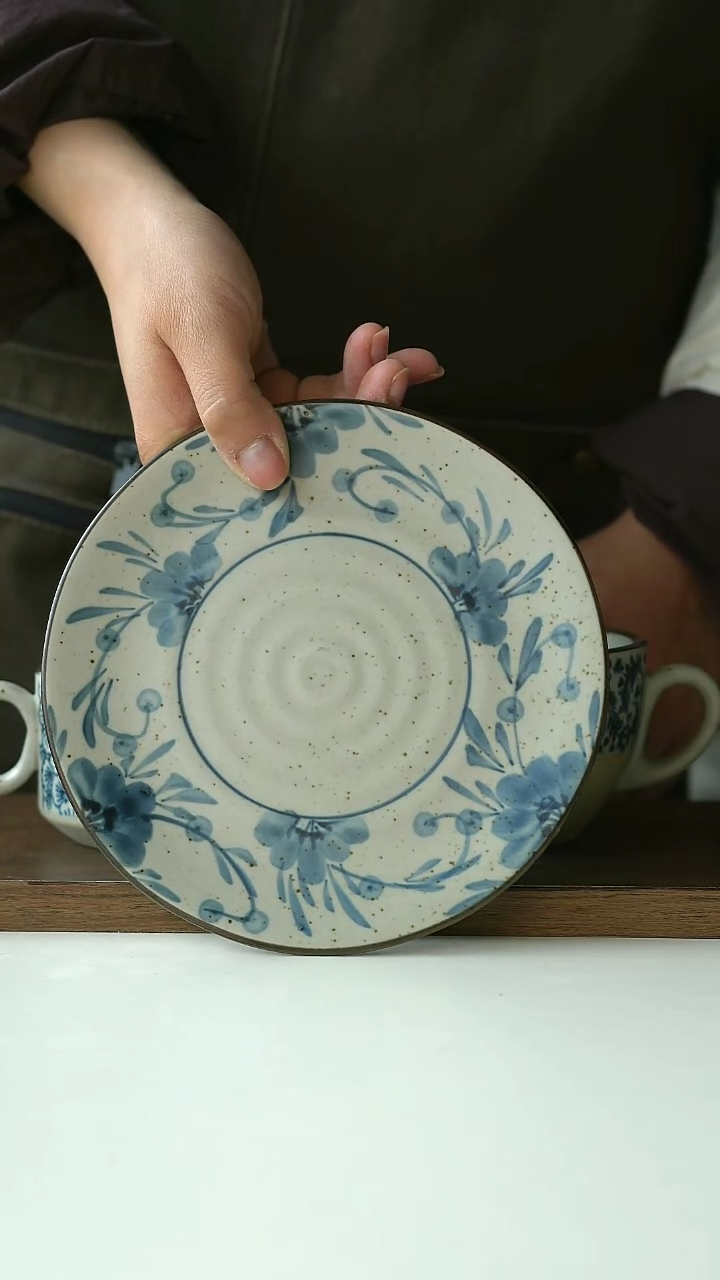 【闪购商品】陶瓷手绘七里香甜品盘@4-2@