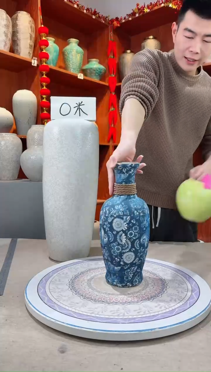 【闪购商品】瓶1111111 不装水  青花麻绳中号