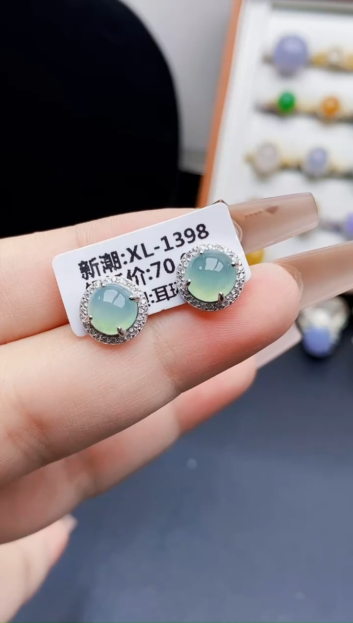 银S925镶嵌戒指翡翠0149