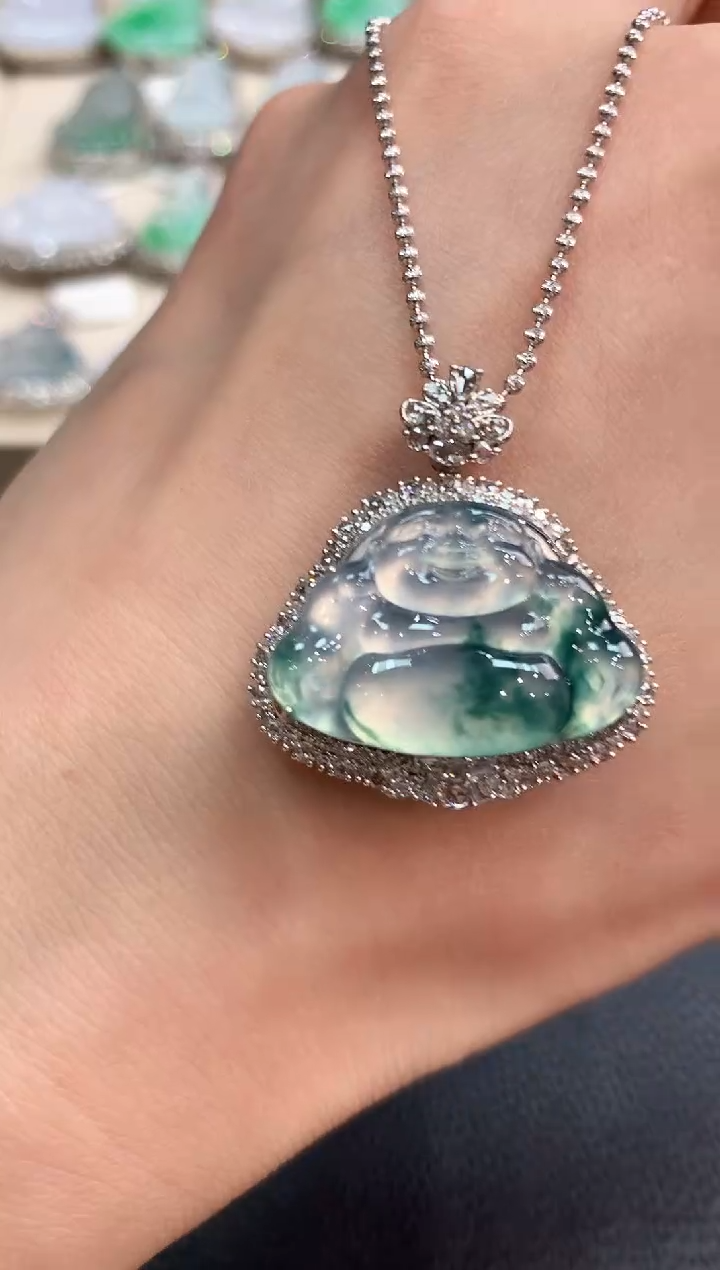 【闪购商品】翡翠吊坠(不含链)18K金镶嵌n56     