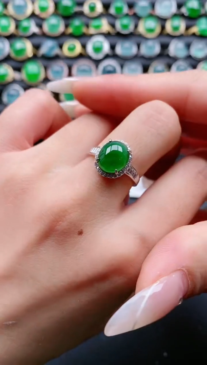 【闪购商品】翡翠戒指银S925镶嵌111111111