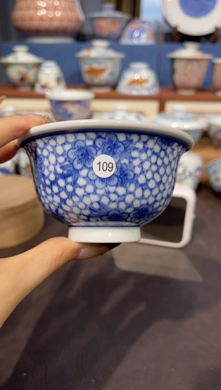 【闪购商品】杯109青花花卉压手单杯