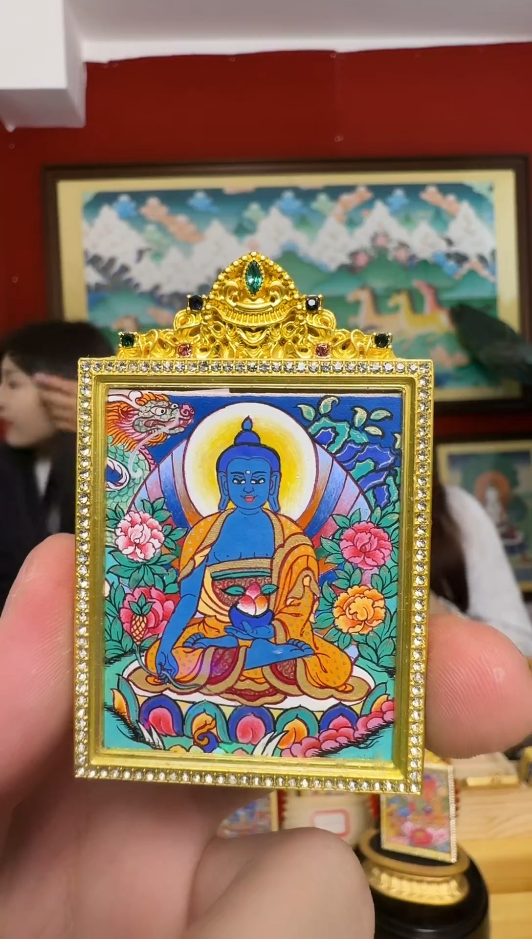 吊坠药老师-热贡纯手绘
