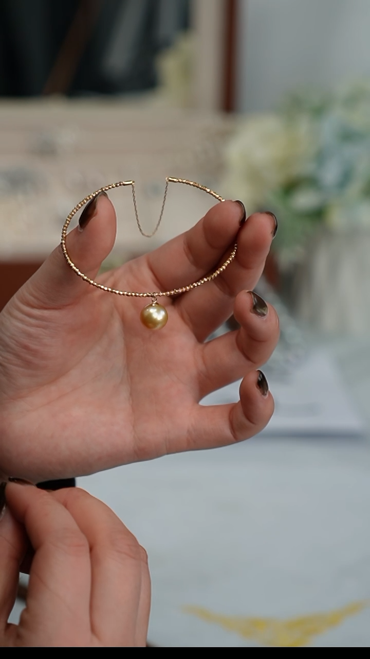 【闪购商品】海水珍珠手镯18K金镶嵌海水金珠手镯 10-11mm