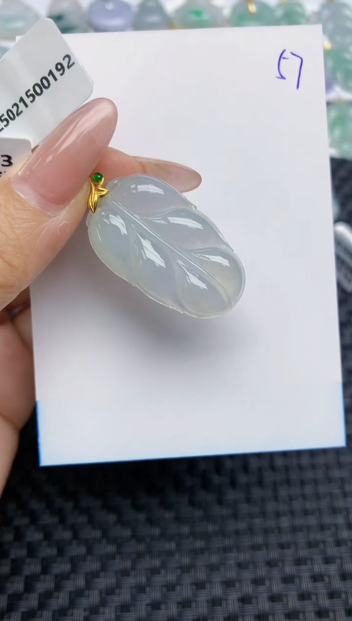 【闪购商品】翡翠颈饰18K金镶嵌天然A货翡翠 57