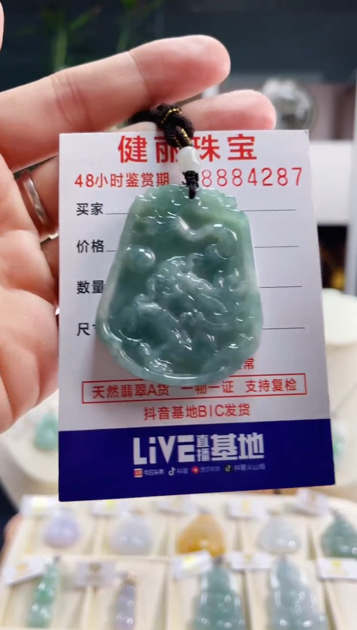 【闪购商品】翡翠颈饰未镶嵌天然缅甸翡翠 龙牌(一物一证)
