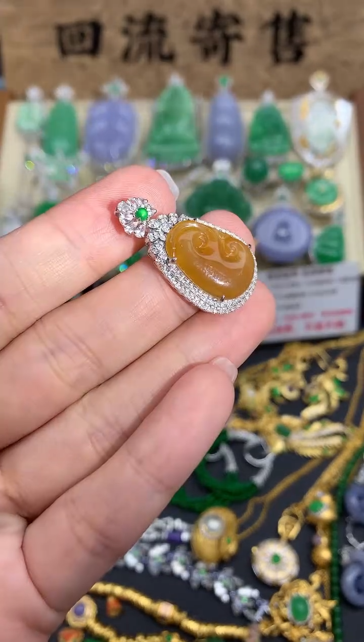 【闪购商品】翡翠颈饰18K金镶嵌419-中国好珍宝