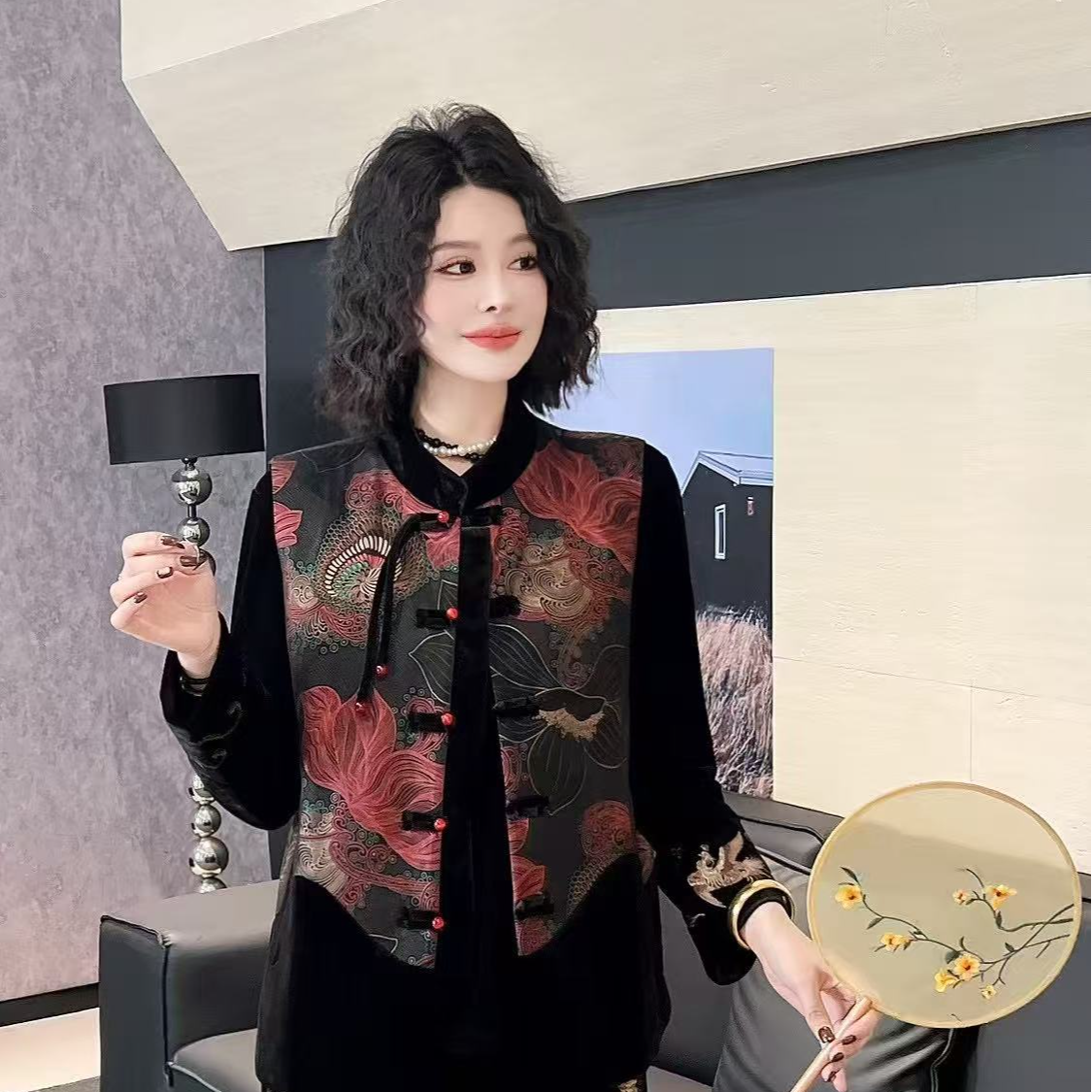 上新洋气国风马甲时髦大方高级秋装中老年女装MSXG5150