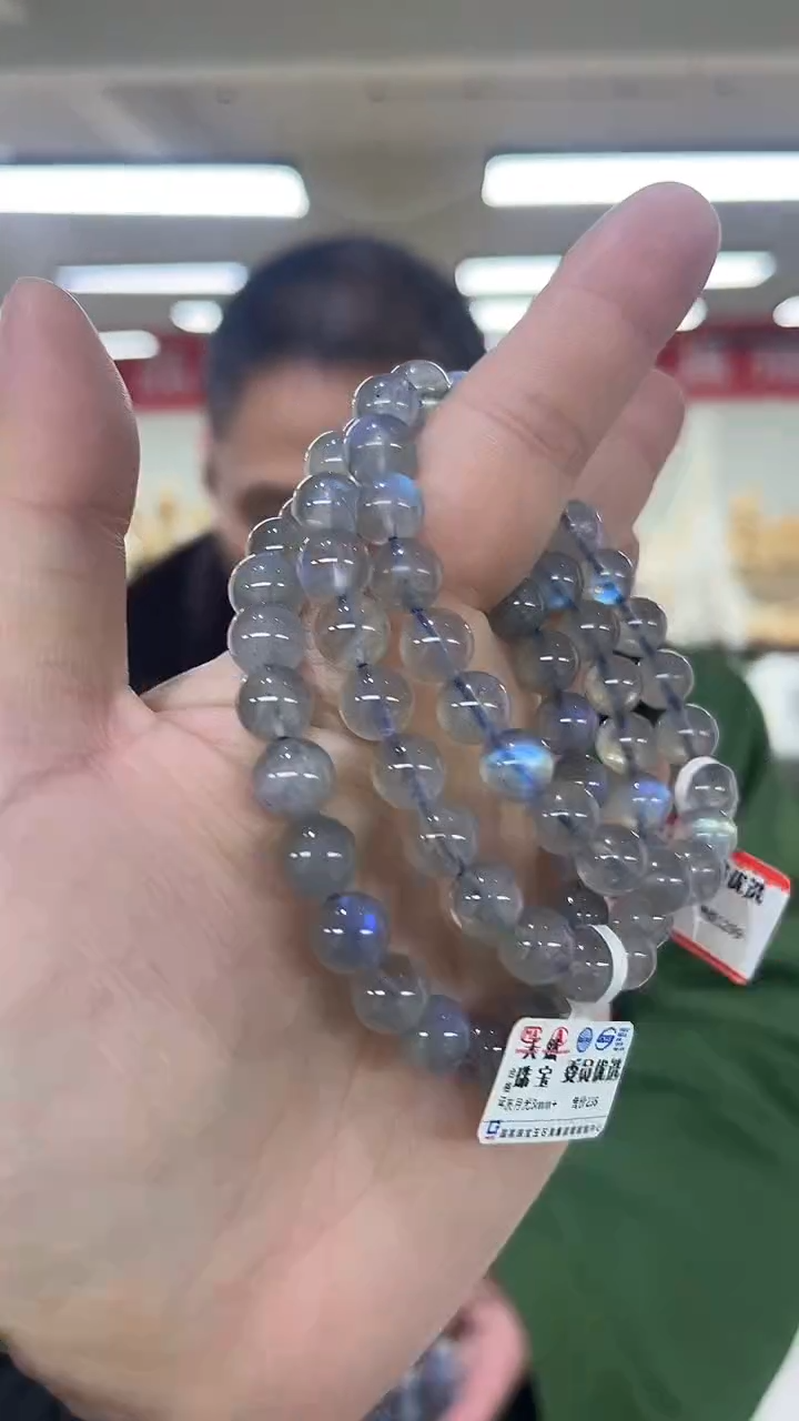 【闪购商品】月光石手链未镶嵌天然灰月光手串多样性发一8mm