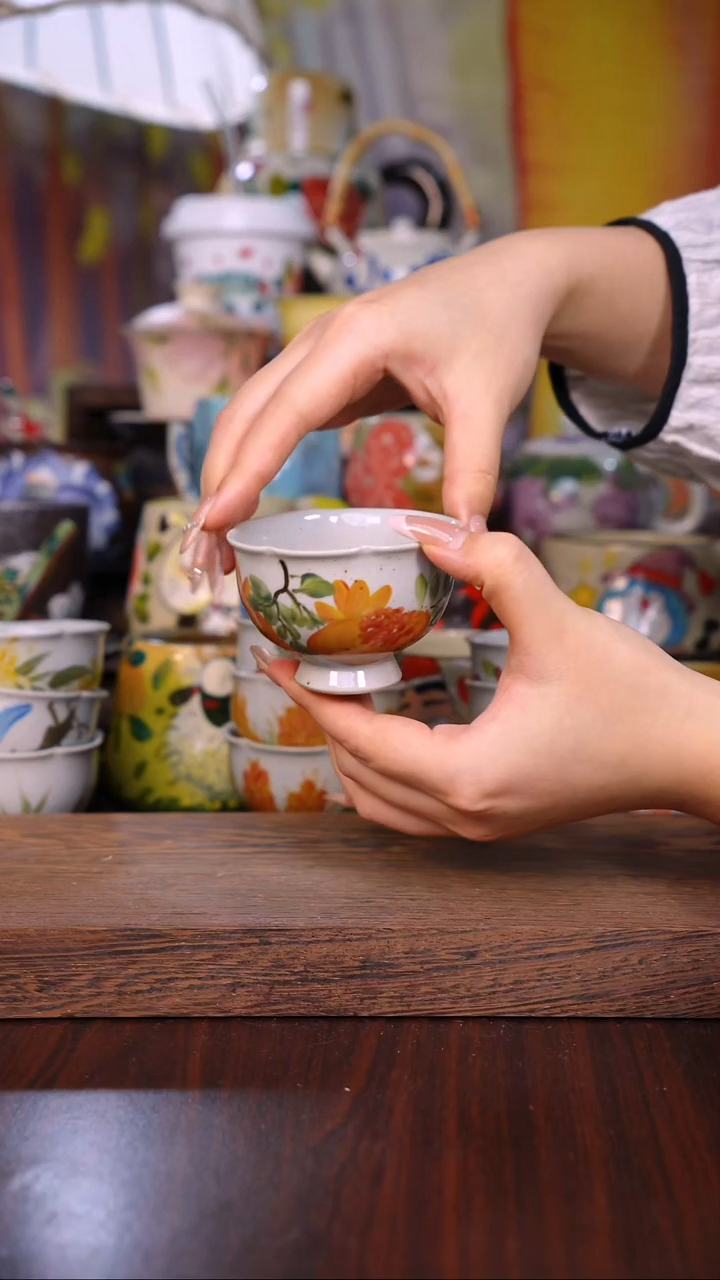 杯子陶泥垚手作 景德镇手工手绘陶瓷器物
