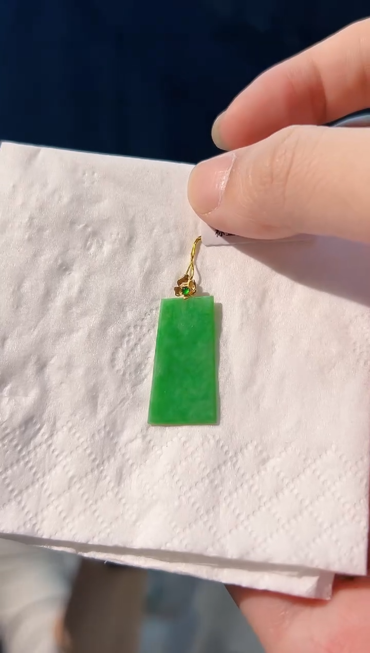 颈饰18K金镶嵌翡翠 缅料A货/支持复检/一件