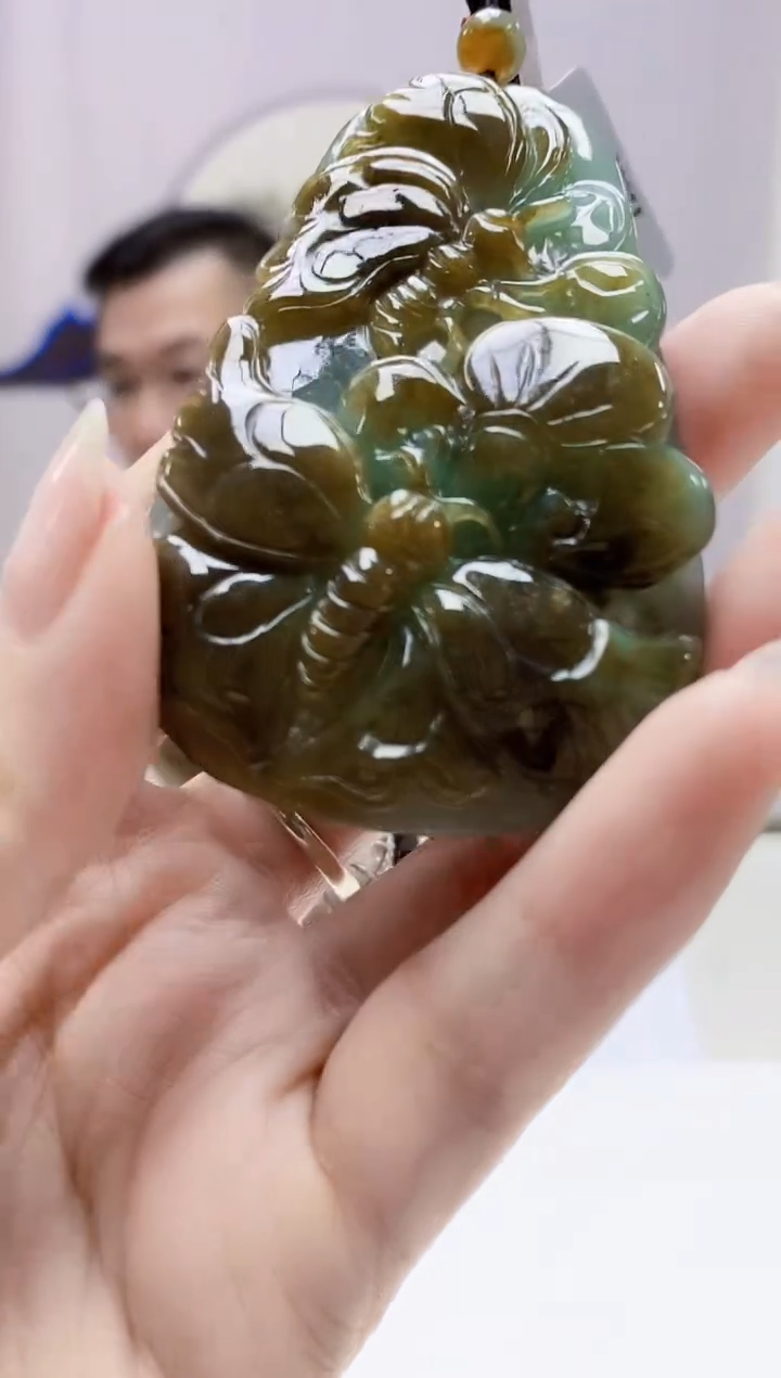 定制翡翠未镶嵌5153DD-毛货挂件45