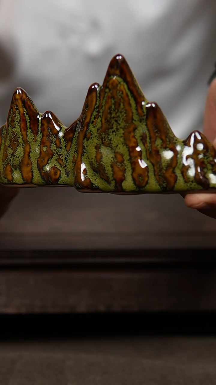 杯茶叶末雪山笔架