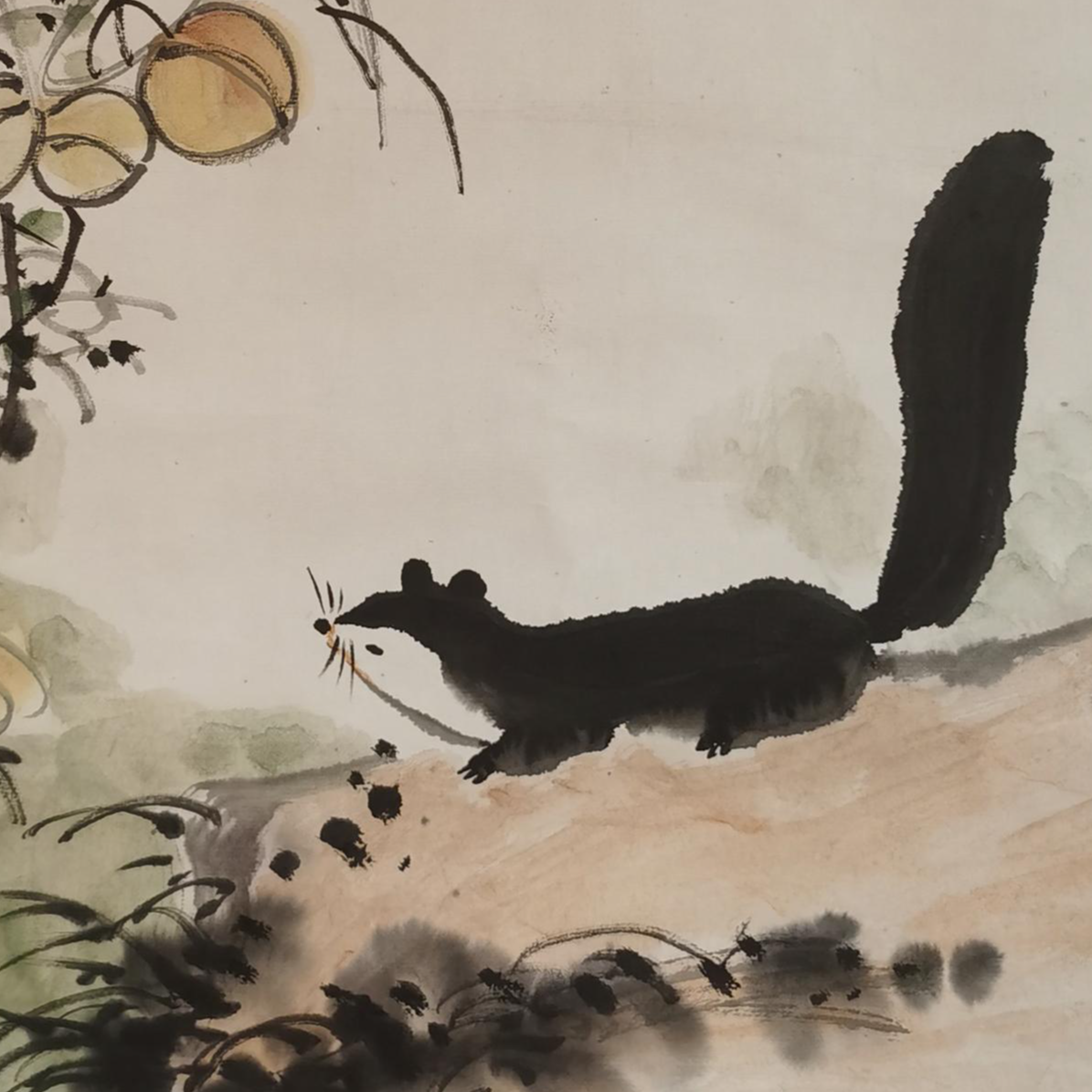 【辽拍】V240521-2-43《松鼠》（1.7平尺)  纸本镜片 yy1227t