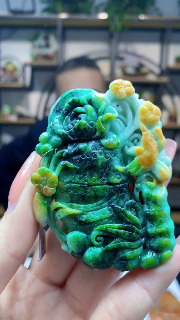 【闪购商品】定制翡翠未镶嵌1063ry-毛货挂件2