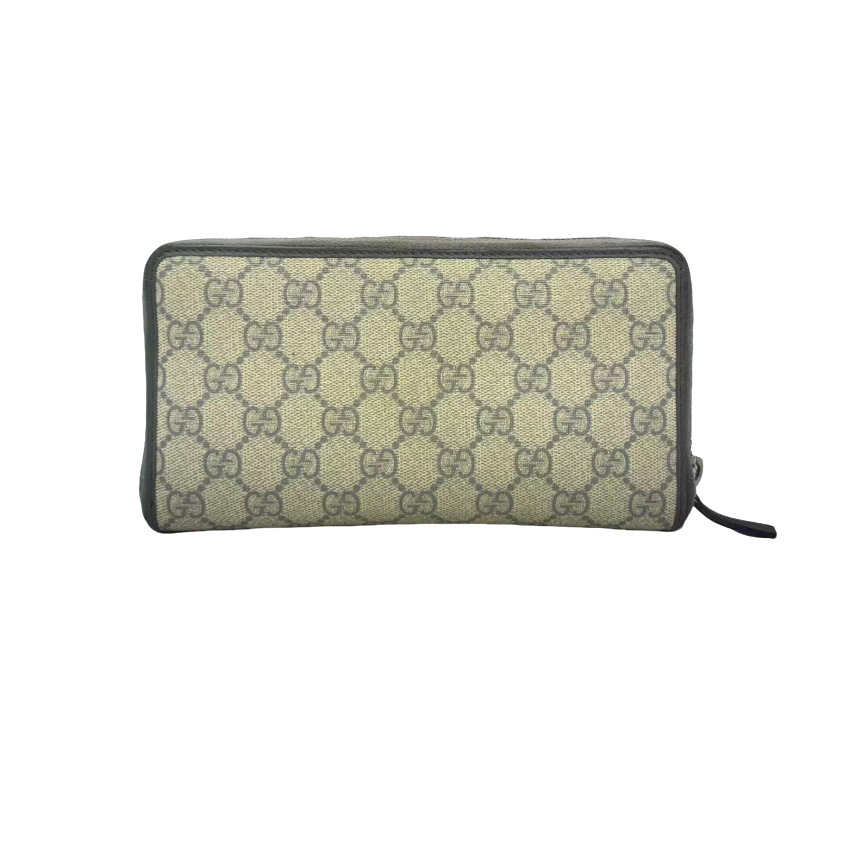 95新 GUCCI/古驰 95新/米色老花长款帆布钱包/R149