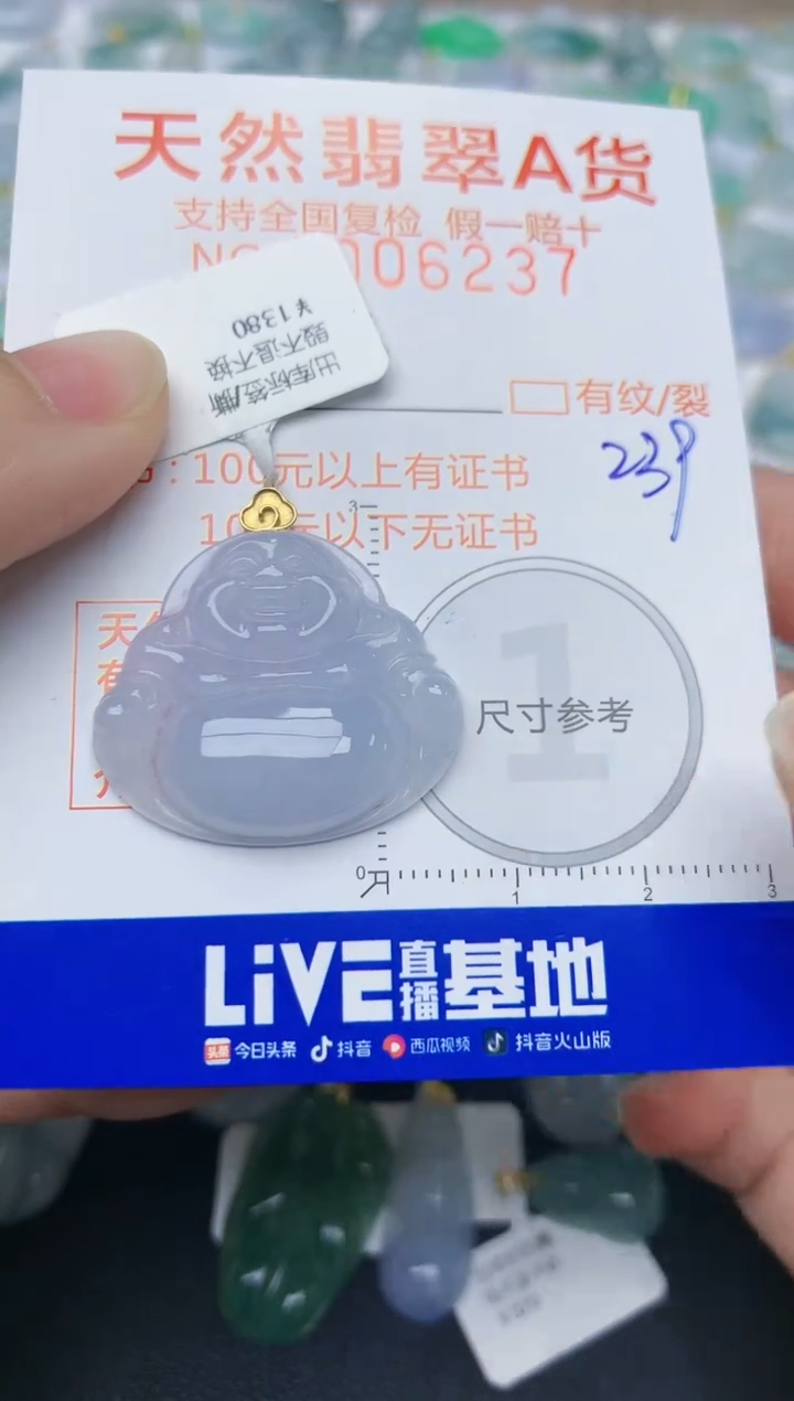 【闪购商品】翡翠颈饰18K金镶嵌天然翡翠A货    239