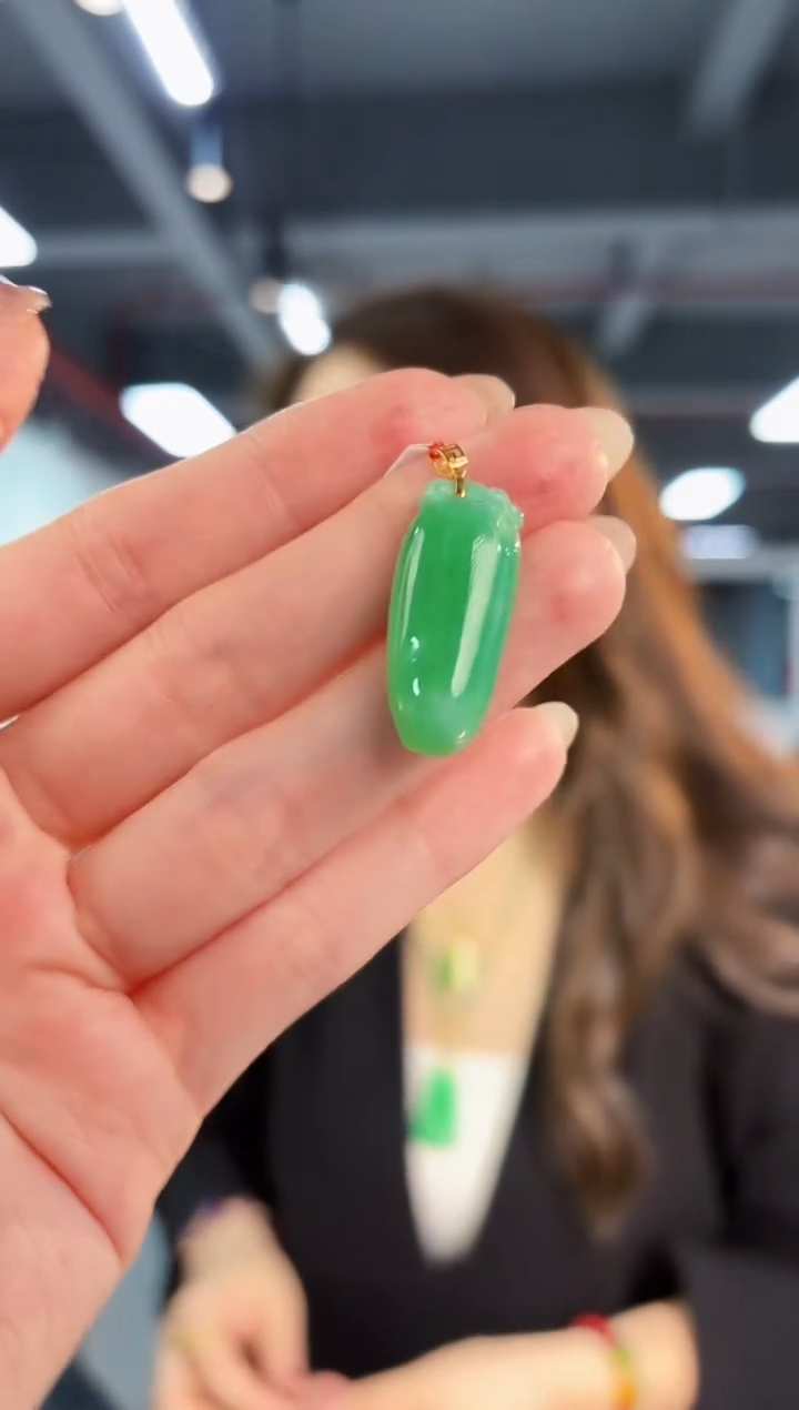 【闪购商品】翡翠颈饰18K金镶嵌缅料A货/支持复检/一件