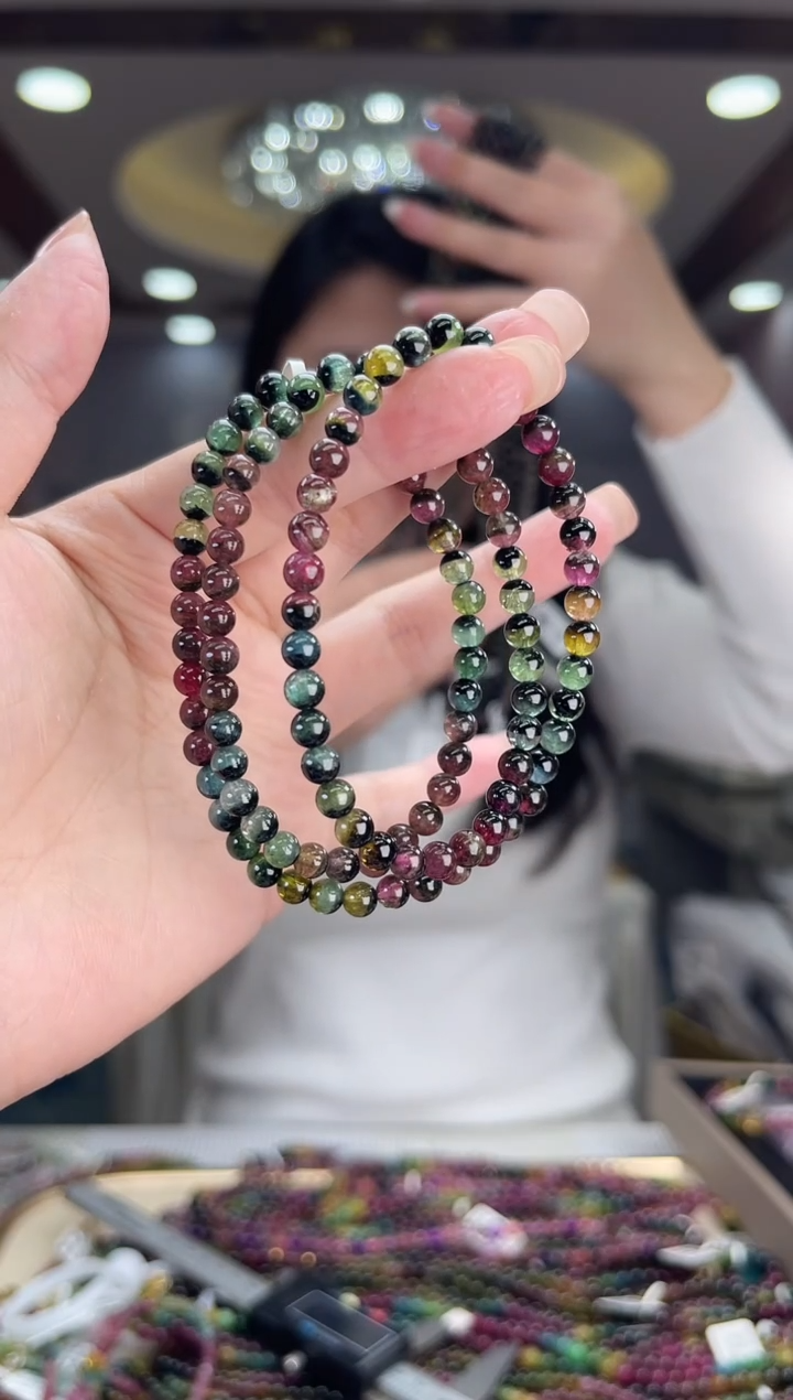 /未镶嵌碧玺5mm+碧玺多圈多样性发货