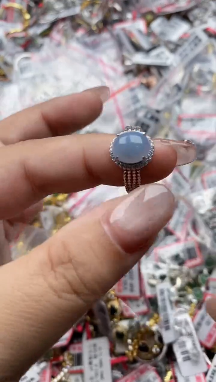 【闪购商品】翡翠戒指银S925镶嵌44444---4