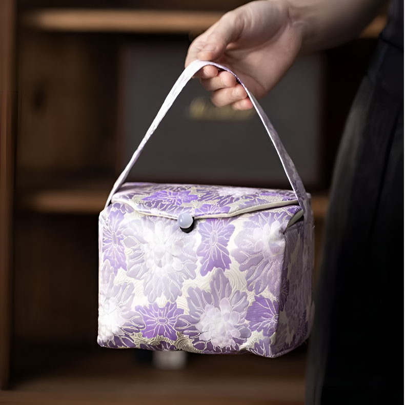 【时熙】中式织锦茶事收纳包户外旅行便携手提刺绣茶具收纳配件