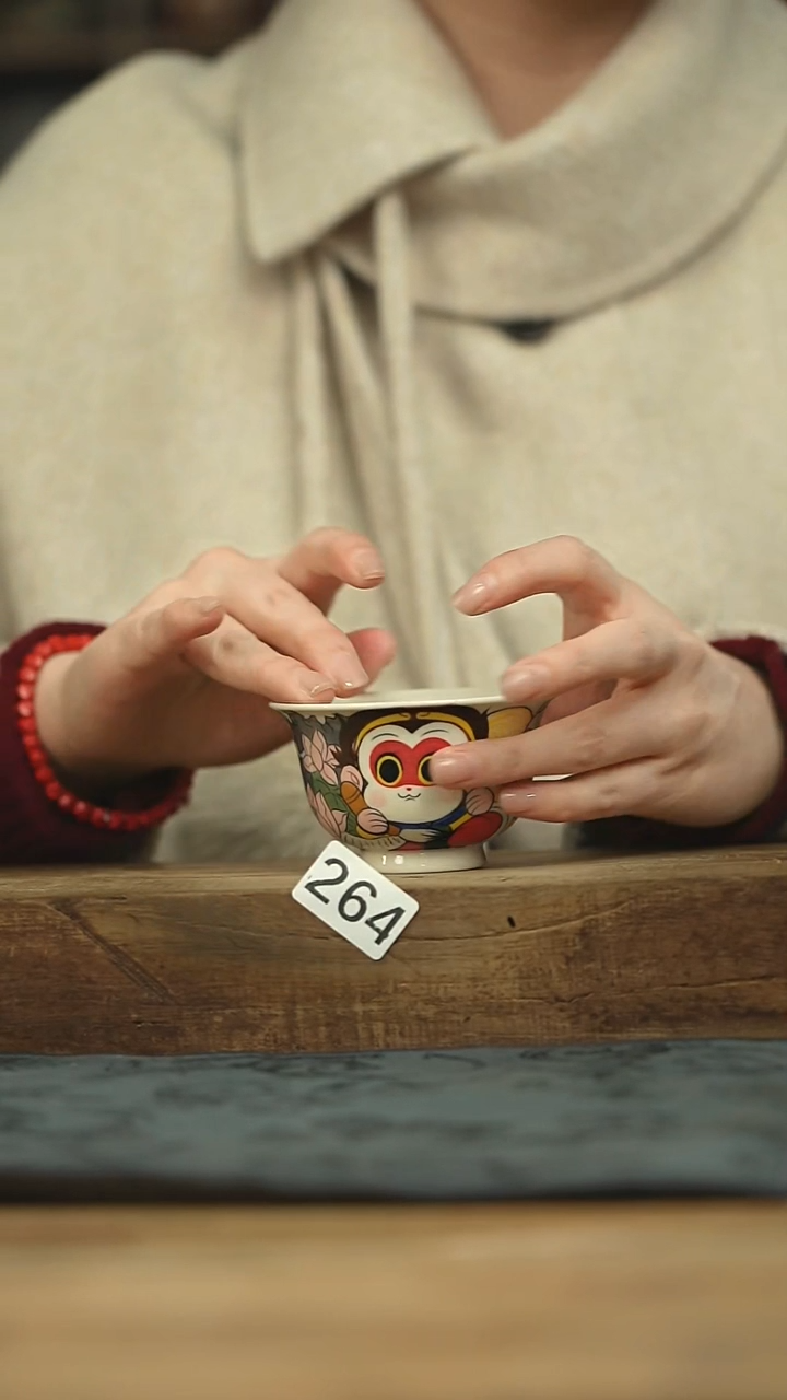 设计师手作款 泥古手绘系列 盖碗