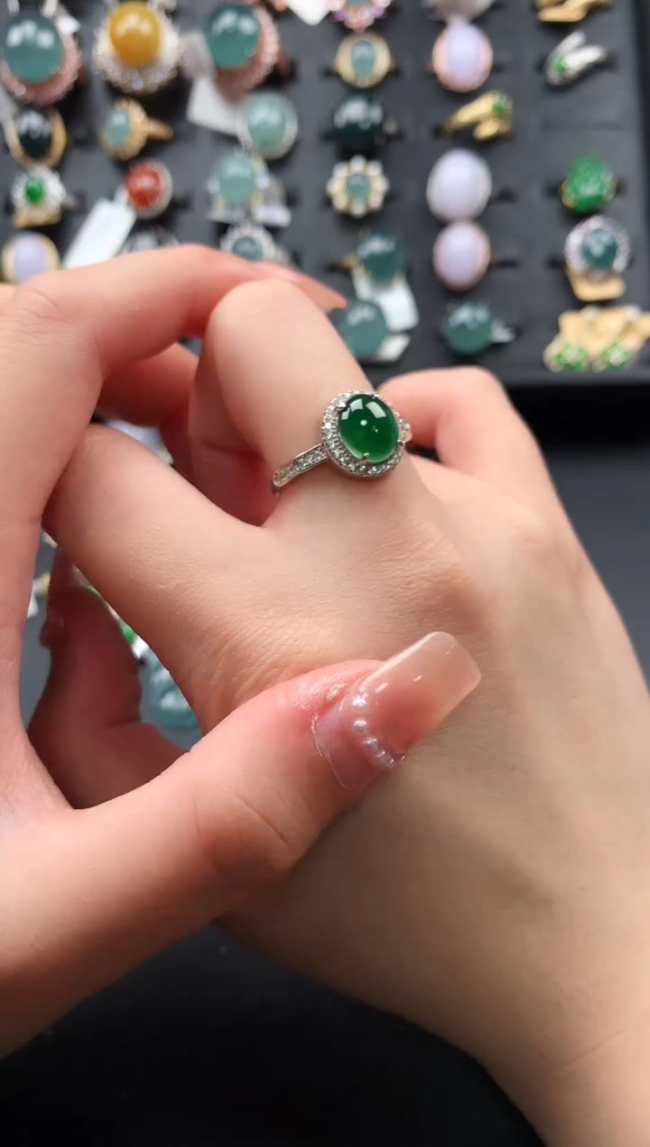 【闪购商品】翡翠戒指银S925镶嵌5212141