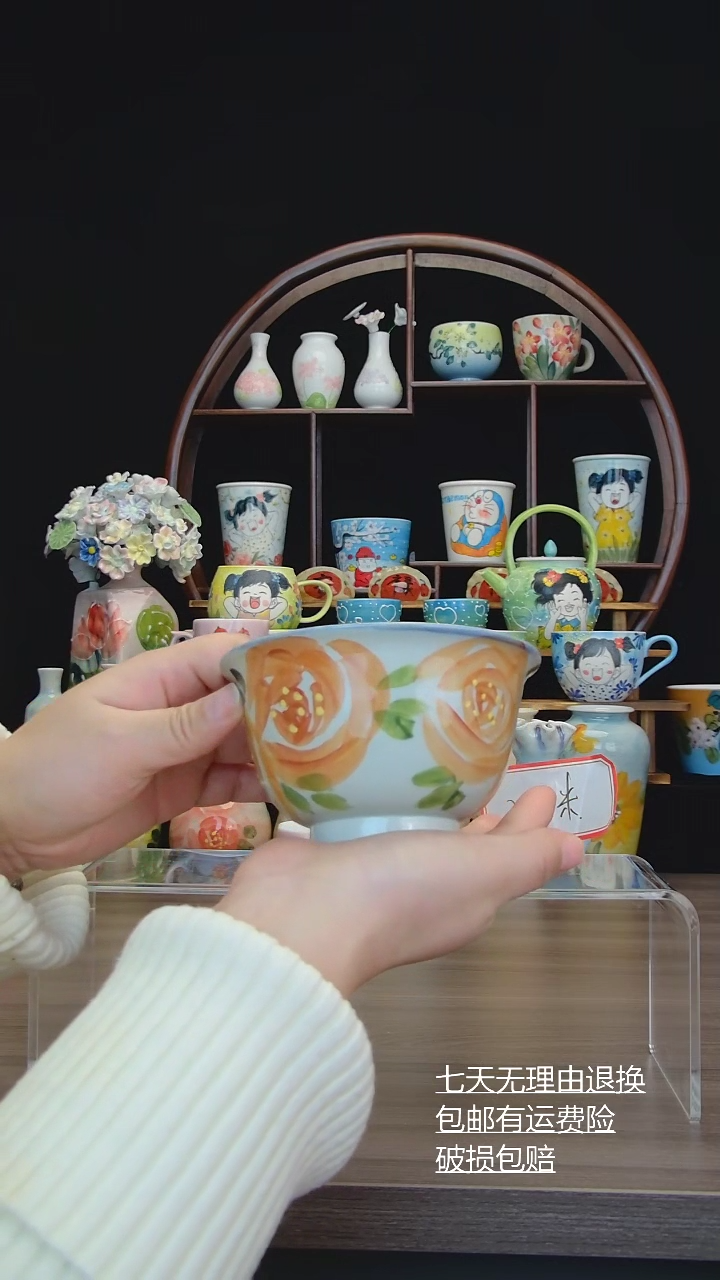 【闪购商品】摆件景德镇纯手工手绘、高温釉下彩