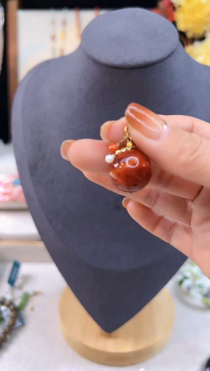 【闪购商品】南红玛瑙吊坠18K金镶嵌@@G921C015900