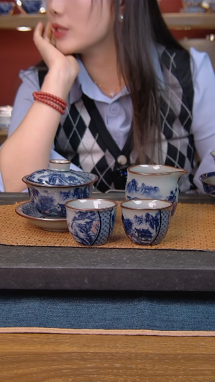 简装家用款4件套 老陶泥开片纹陶瓷茶具