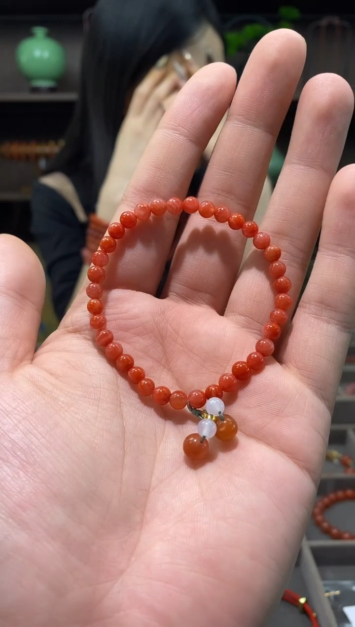 未镶嵌手链南红玛瑙南红单圈手串 5mm+ 多样性发一