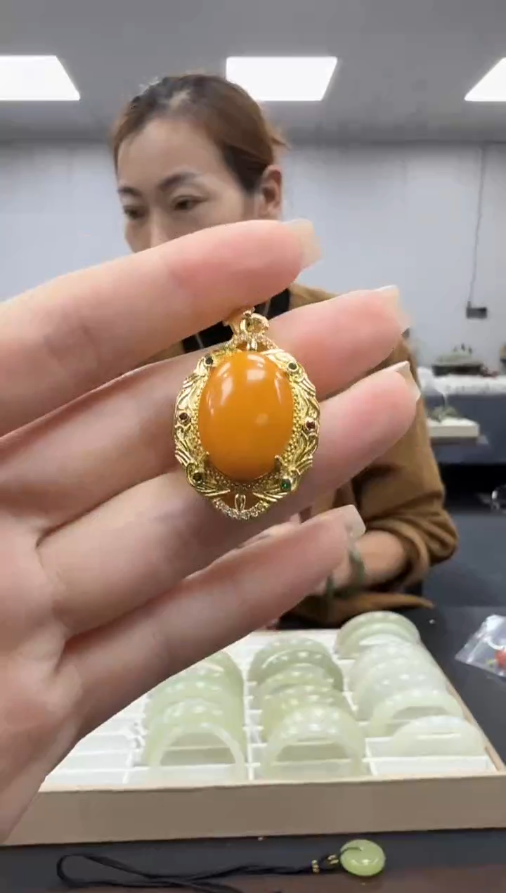 蜜蜡颈饰未镶嵌多样性发其一ly