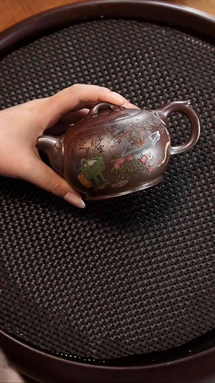 茶壶紫砂82ZXJ平安如意 天星紫金砂柴烧300c