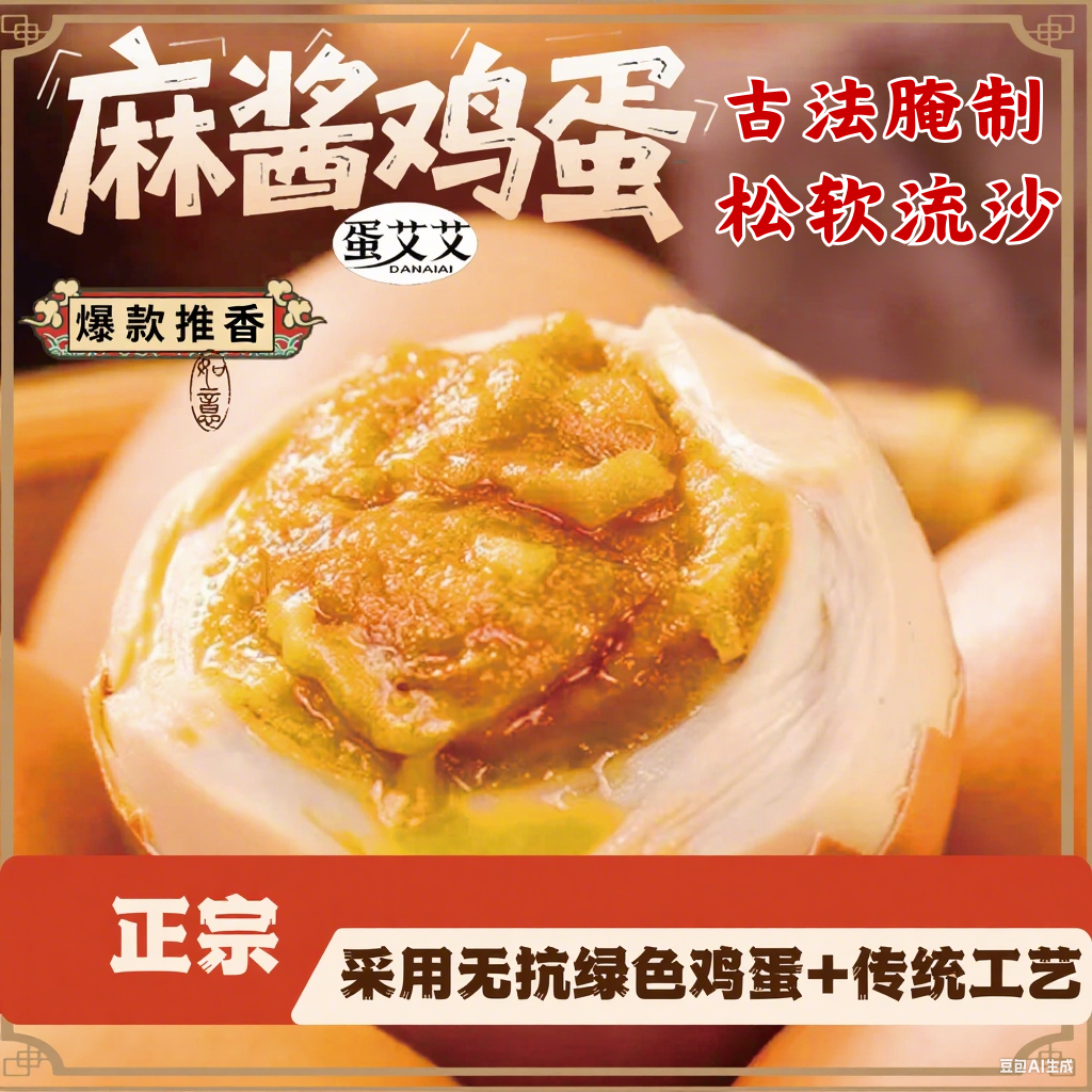 【试吃三枚】麻酱鸡蛋天津蓟县特产麻酱鸡蛋真空即食松沙油