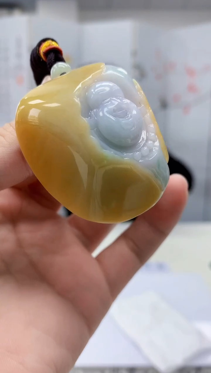 【闪购商品】定制翡翠未镶嵌4852bb-毛货挂件35