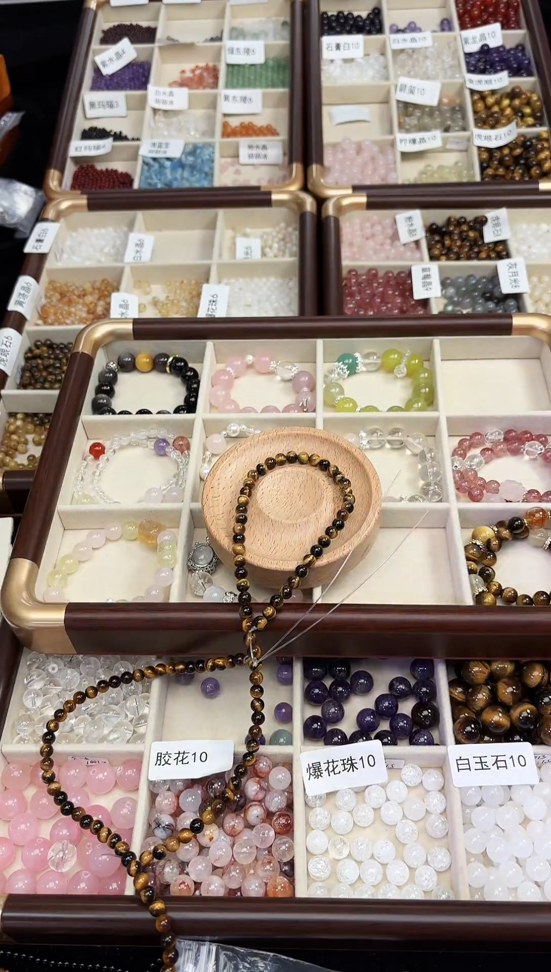 未镶嵌手链水晶虎眼石金虎眼6mm双圈