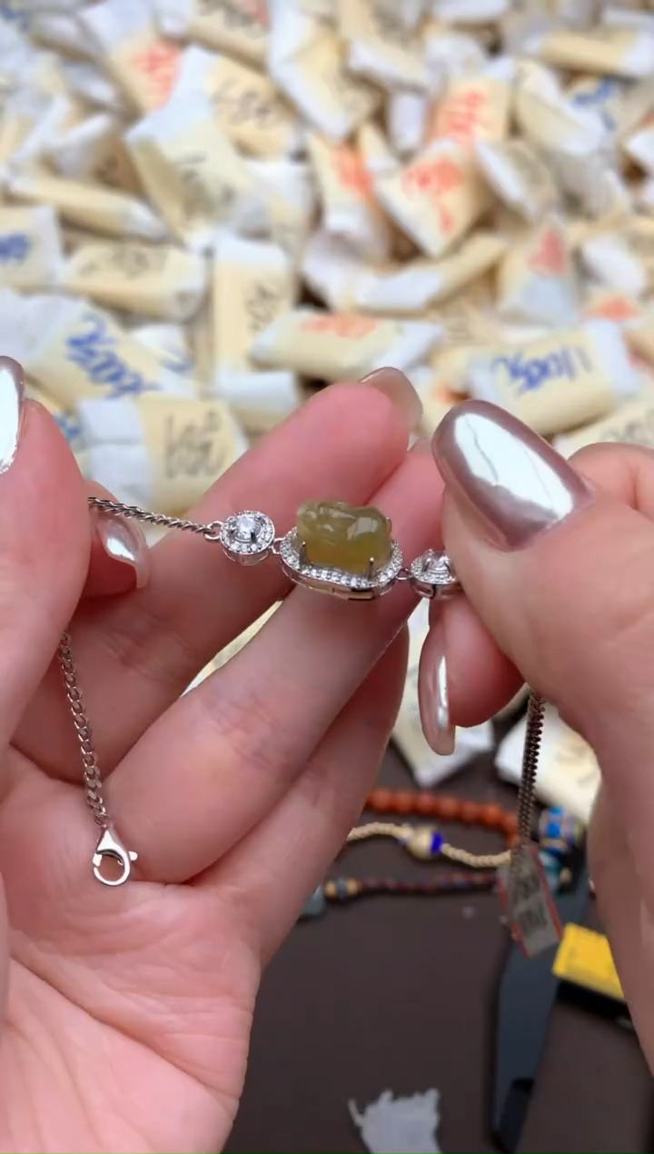 【闪购商品】翡翠手链银S925镶嵌一