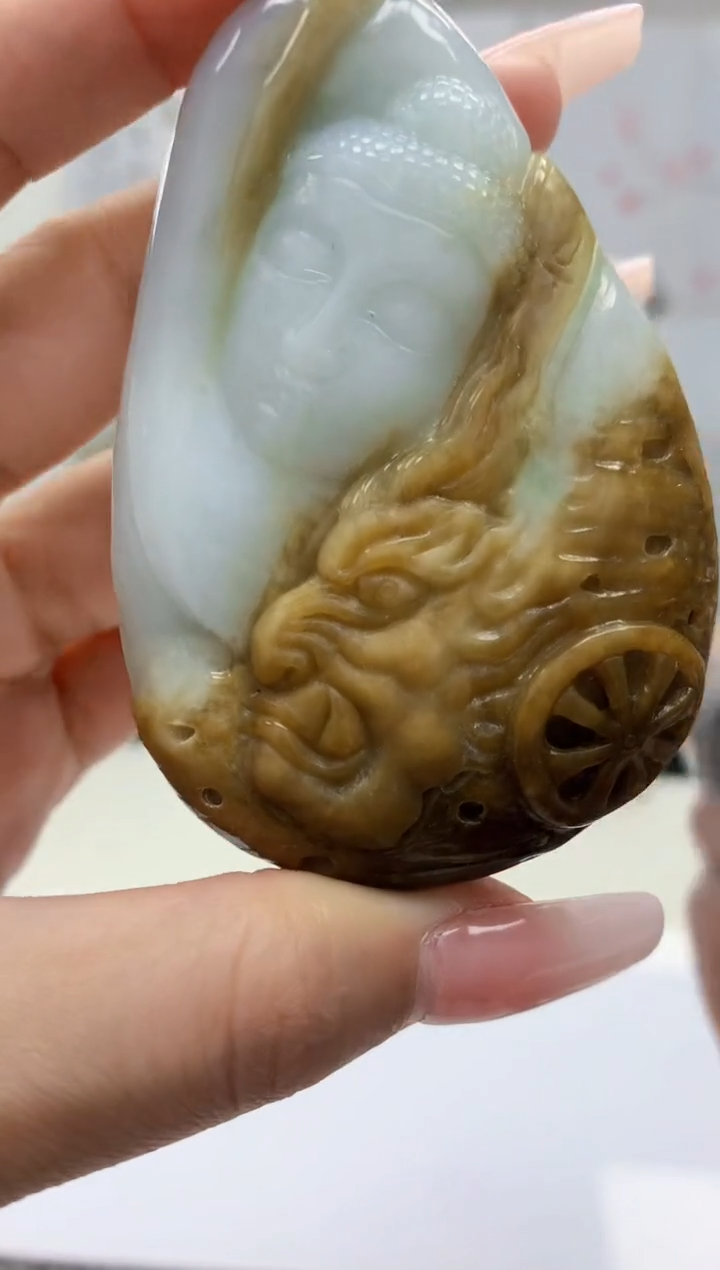 【闪购商品】定制翡翠未镶嵌4812lr-毛货挂件55