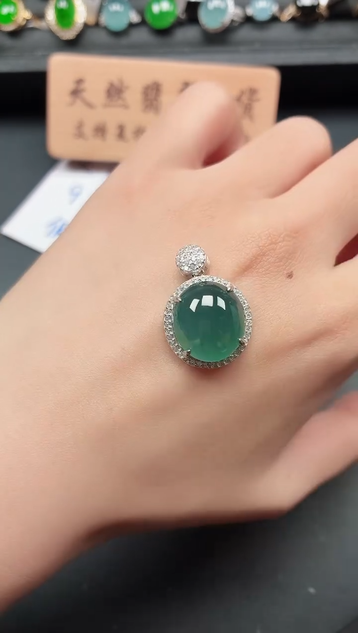 银S925镶嵌戒指翡翠11