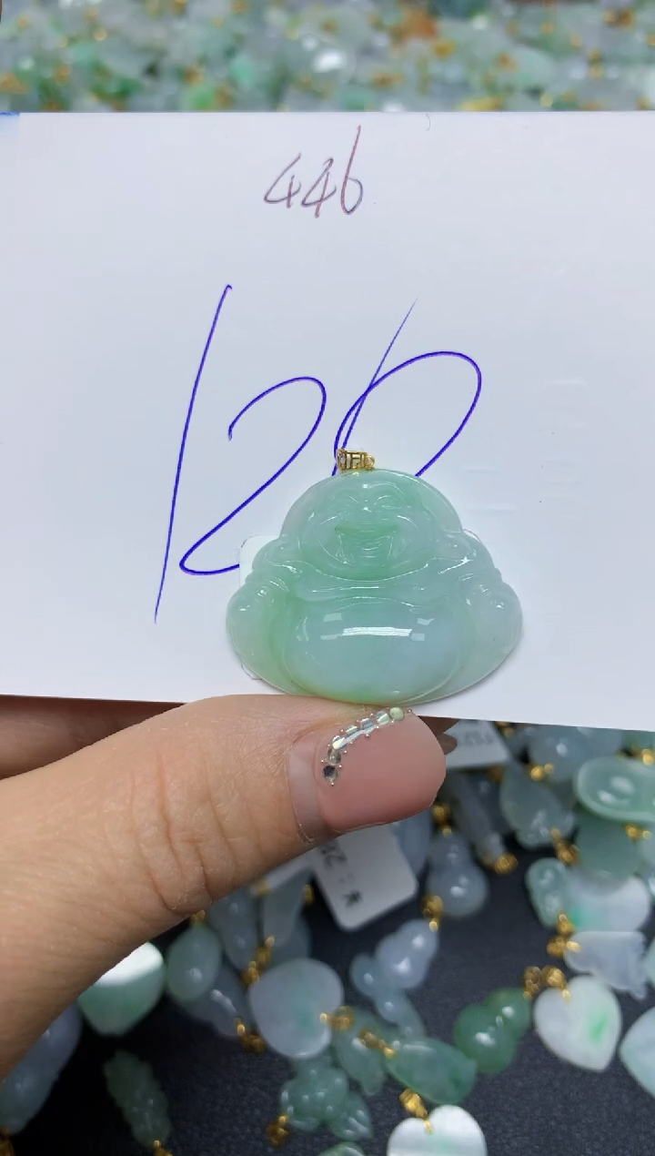 【闪购商品】翡翠挂件18K金镶嵌 天然翡翠A货