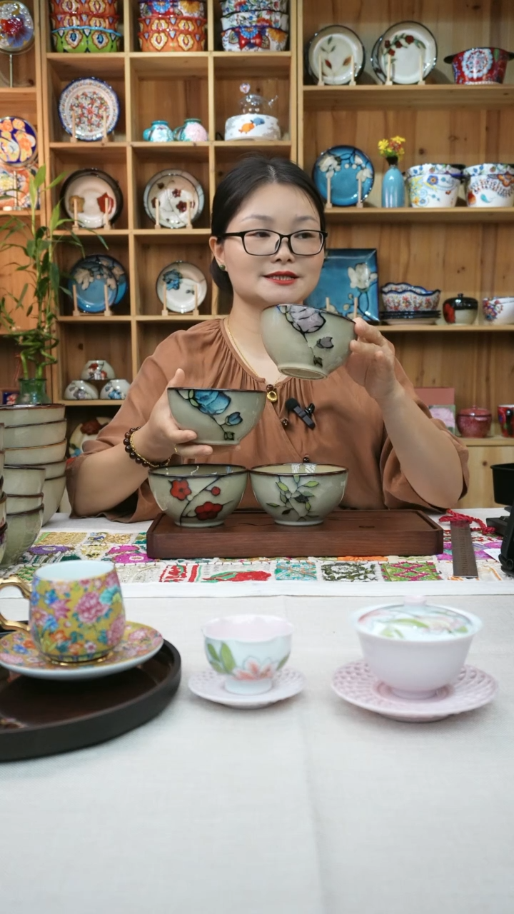 瓷片小可高温陶瓷餐具一组4只米饭碗