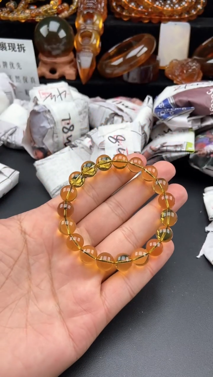 【闪购商品】琥珀手链未镶嵌净水蓝珀手串