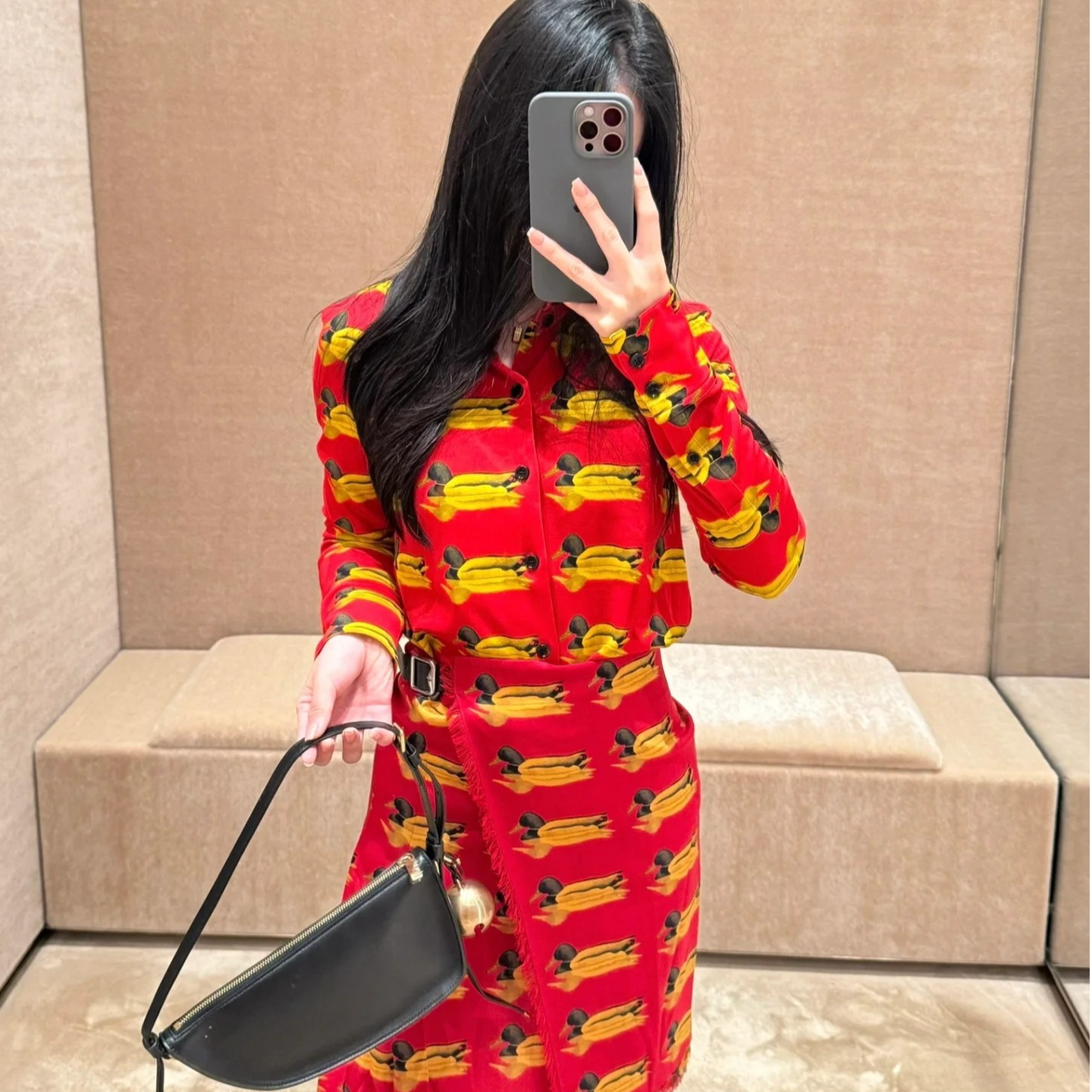 未使用 BURBERRY/博柏利 鸭子图案印花休闲短裙 WSK10041