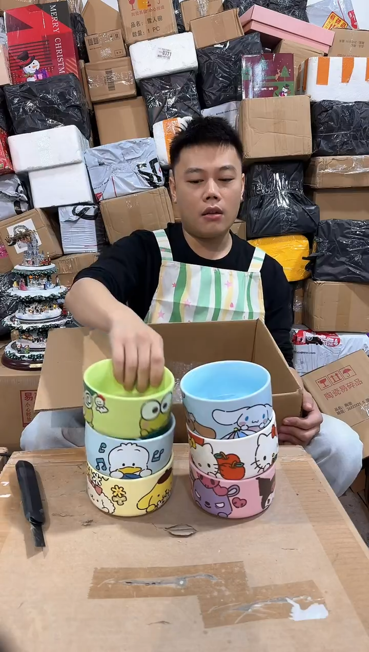 瓷片三利鸥碗6件套