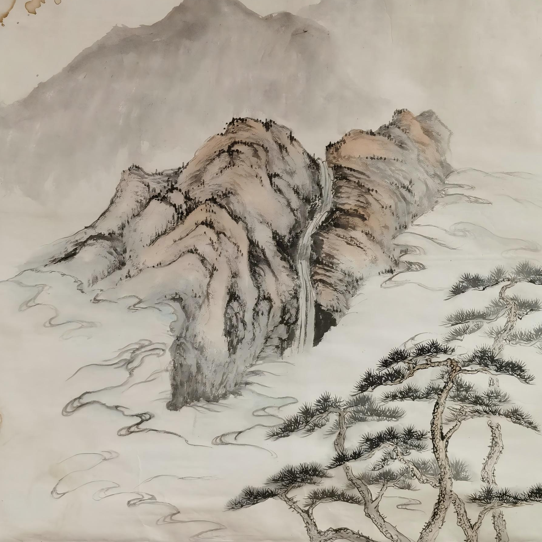 【辽拍】V240521-2-54《山水》（5.2平尺）纸本镜片 ws28